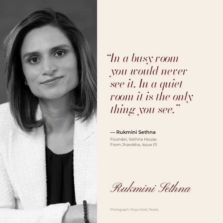 Quote card with her black-and-white portrait and a line from her essay
