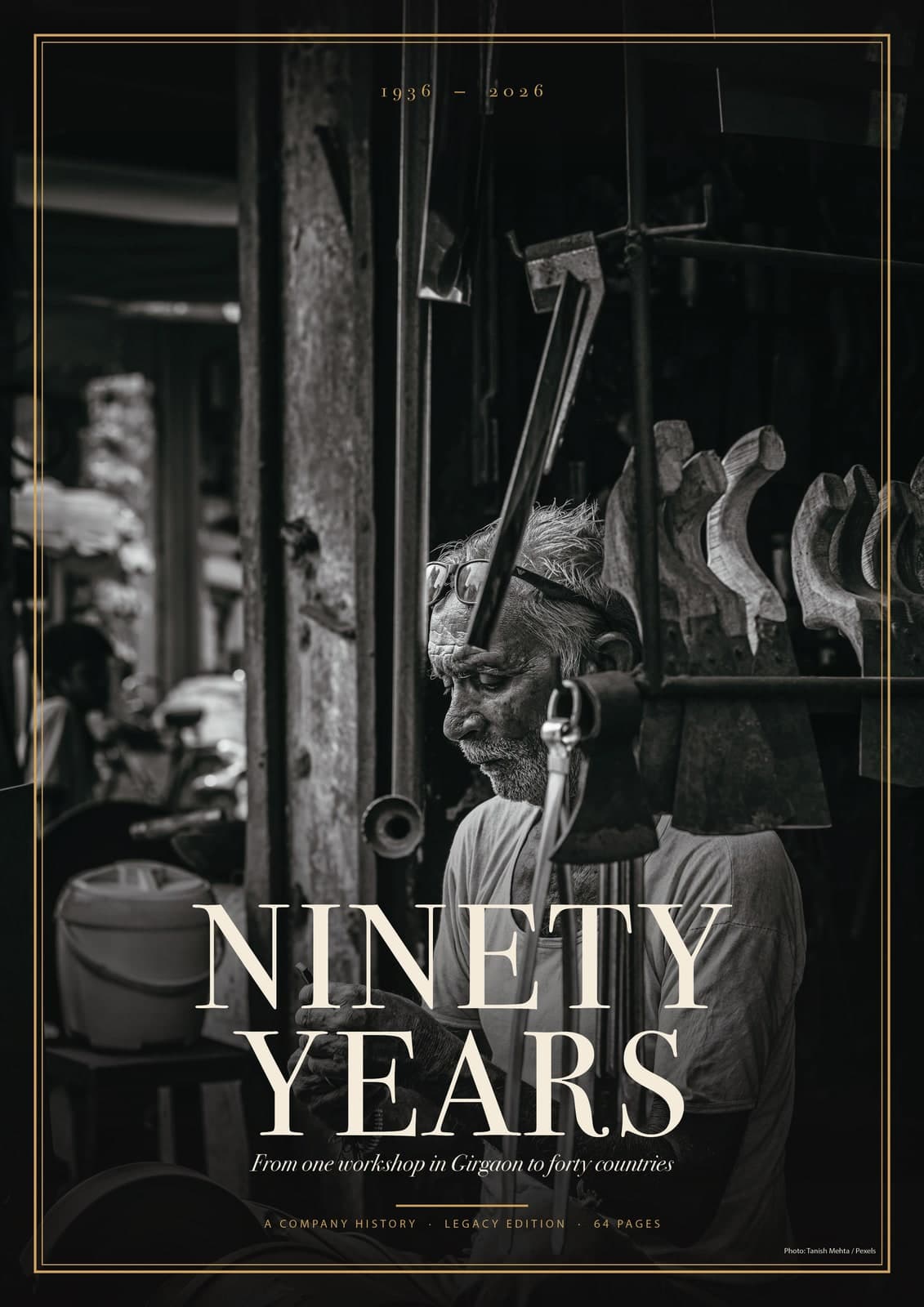 Cover of Ninety Years, a company history 1936 to 2026, designed by DigiMagz
