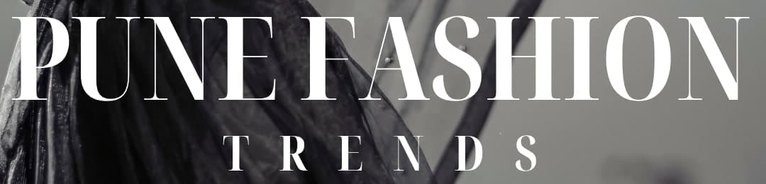 Detail of the PUNE FASHION masthead with TRENDS tracked out beneath it