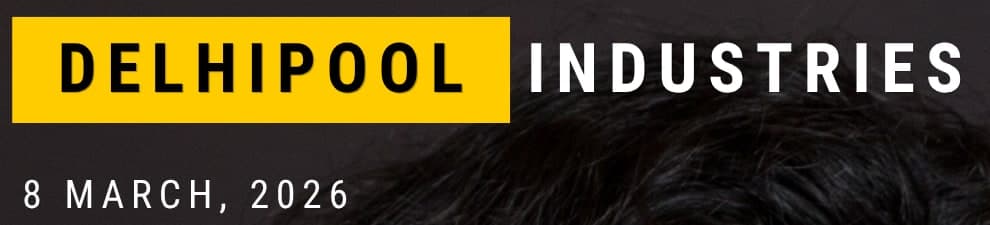 Detail of the yellow DELHIPOOL plate, INDUSTRIES and the issue date